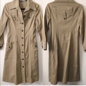 MADEWELL VINTAGE Midi Button Front Khaki Utility Shirt Dress Sz Small/Medium